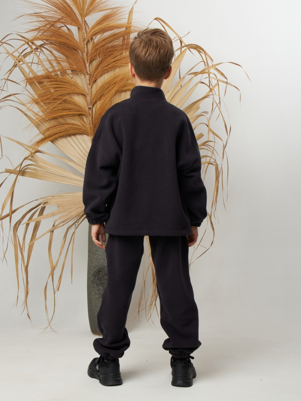 331. Костюм детский (Брюки+Толстовка), темно серый, 100% полиэстер, р. 98,104,110,116