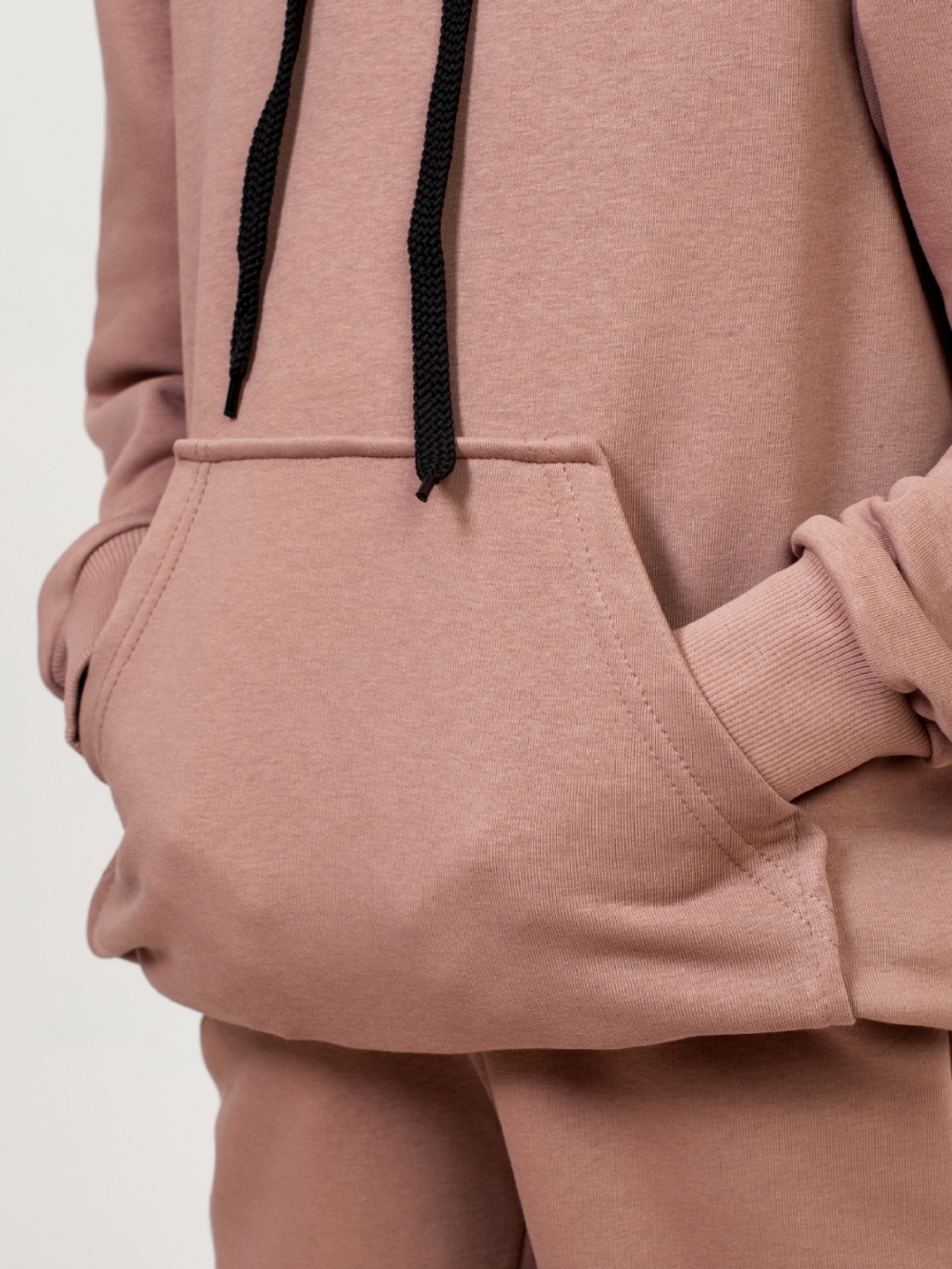 311-Ш. Свитшот с капюшоном + Штаны, хлопок 65%, 35% ПЭ, 3-х нитка ( без начеса) шоколад 146,152,158