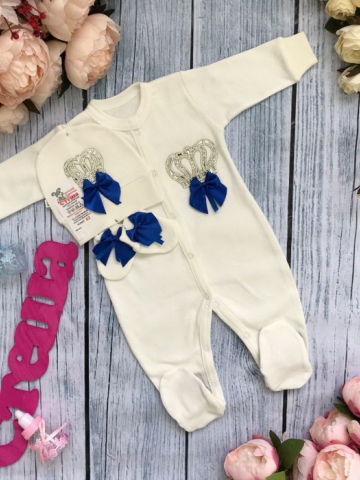 Купить оптом 166. Комбинезон с шапкой и царапками,100% хлопок интерлок во Владивостоке