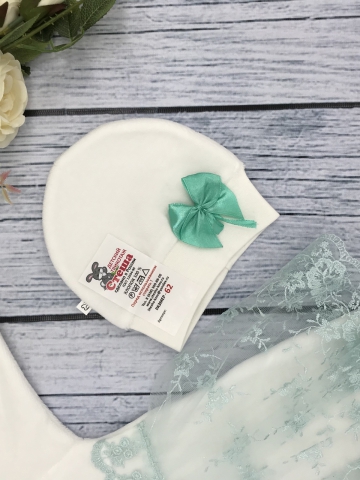 258-Б. Комбинезон с шапкой, хлопок 80% велюр 20% ПЭ, бирюза