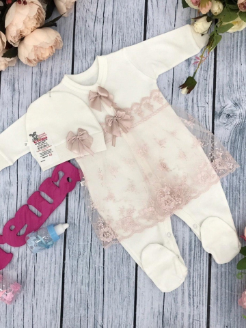 Купить оптом 258-П. Комбинезон с шапкой, хлопок 80% велюр 20% ПЭ, пудра во Владивостоке